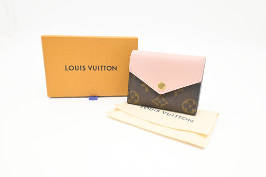 Louis Vuitton Zoe Wallet in Pink Leather and Monogram Canvas