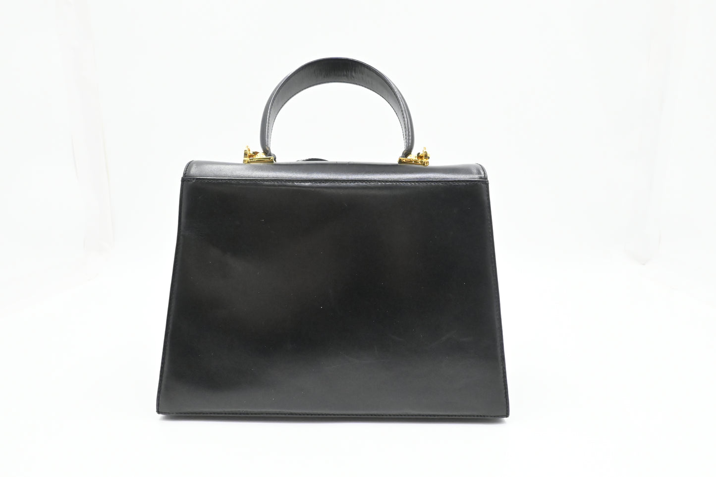 Ferragamo Gancini Handbag in Black Leather