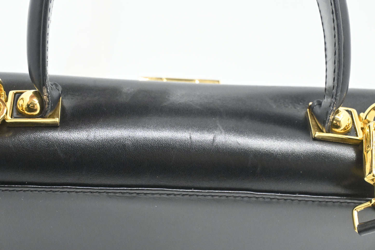 Ferragamo Gancini Handbag in Black Leather