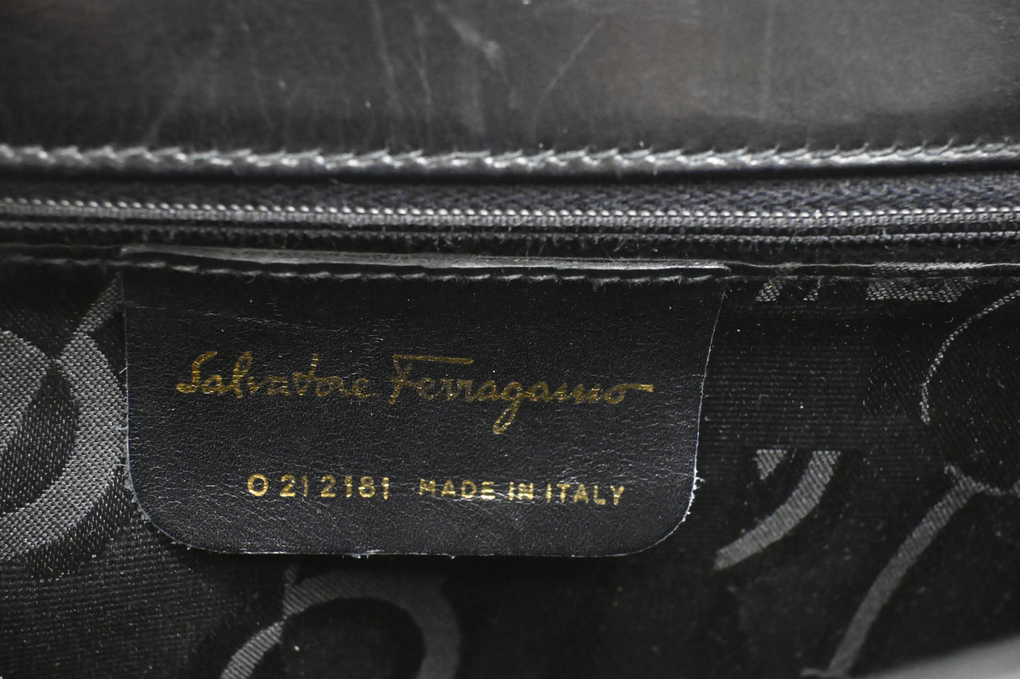 Ferragamo Gancini Handbag in Black Leather