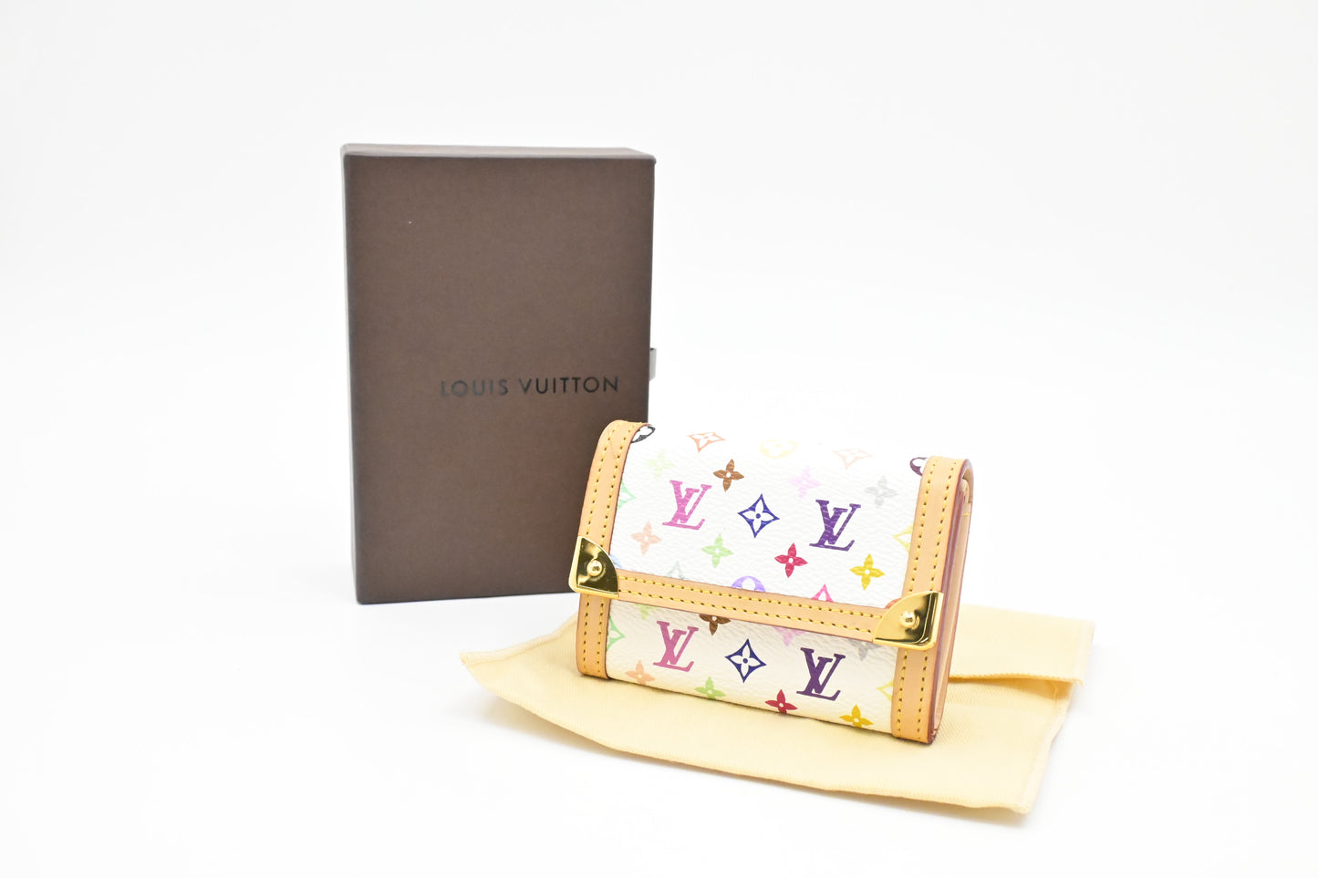 Louis Vuitton Coin Case in White Multicolor Monogram Canvas