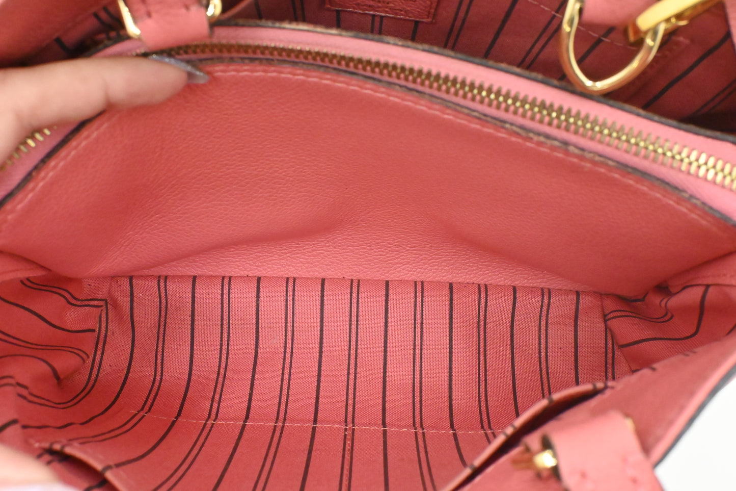 Louis Vuitton Montaigne BB in Pink Empreinte Leather