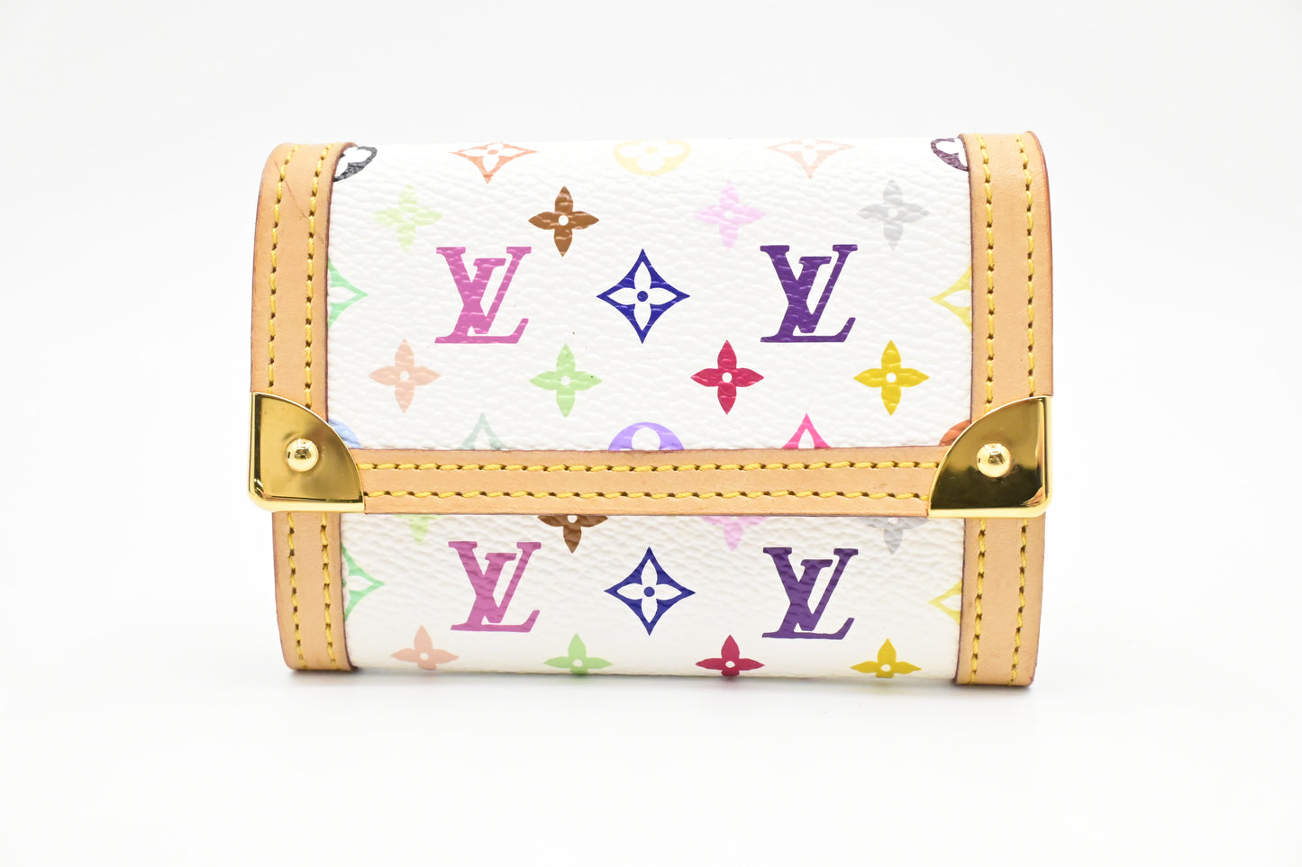 Louis Vuitton Coin Case in White Multicolor Monogram Canvas