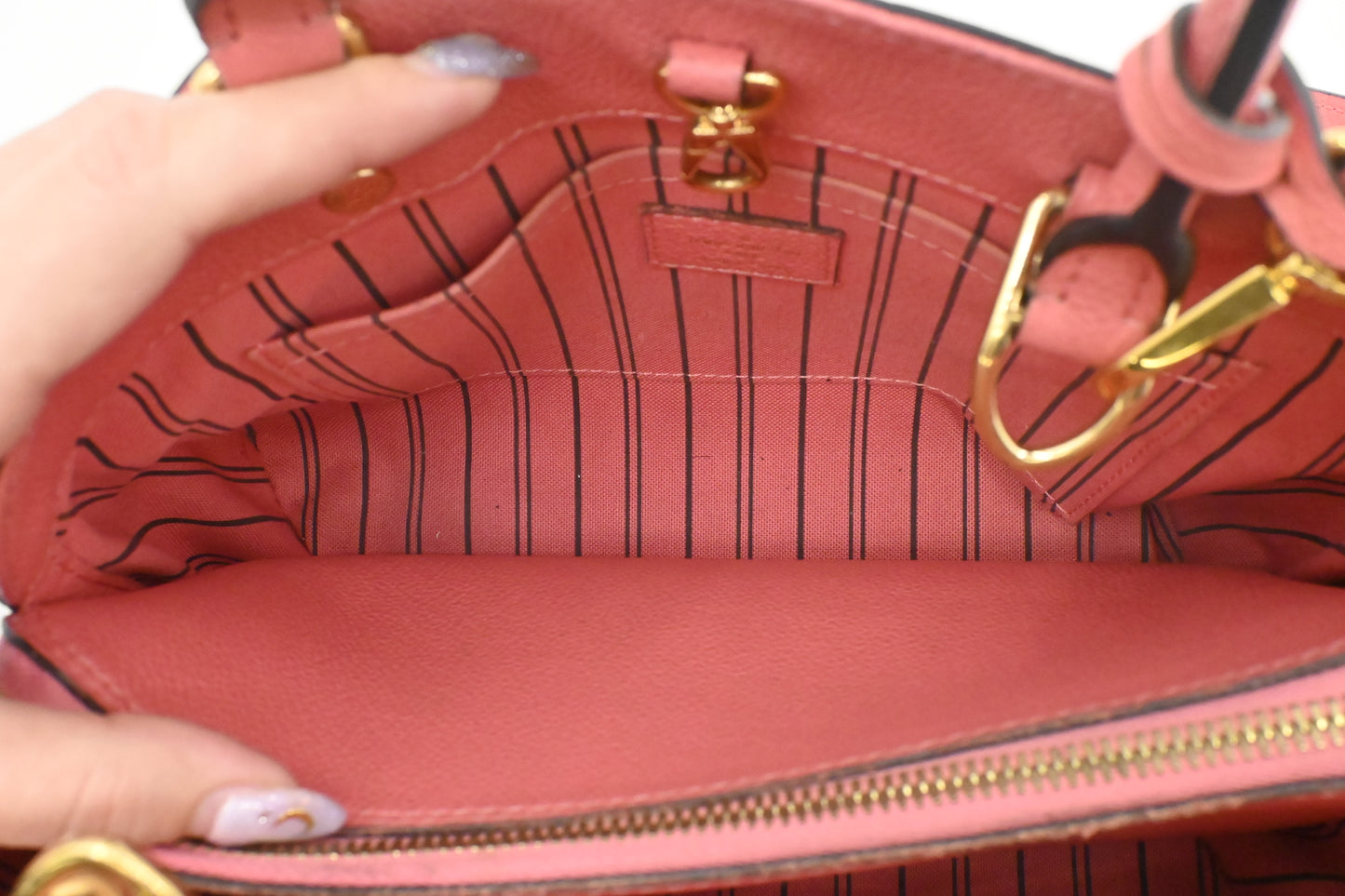 Louis Vuitton Montaigne BB in Pink Empreinte Leather