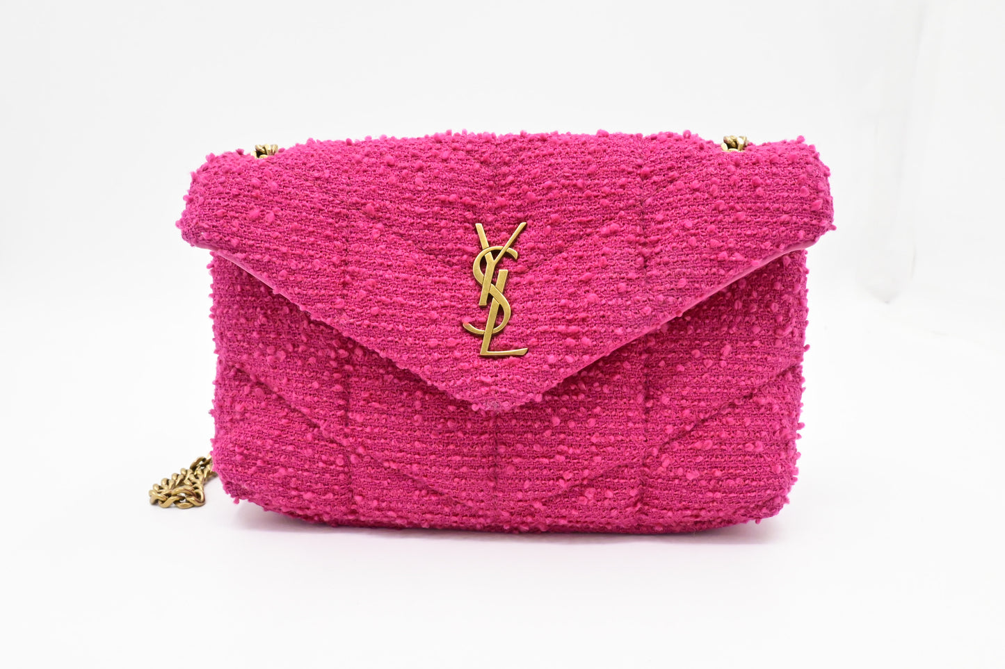 YSL Saint Laurent Mini Loulou in Pink Tweed