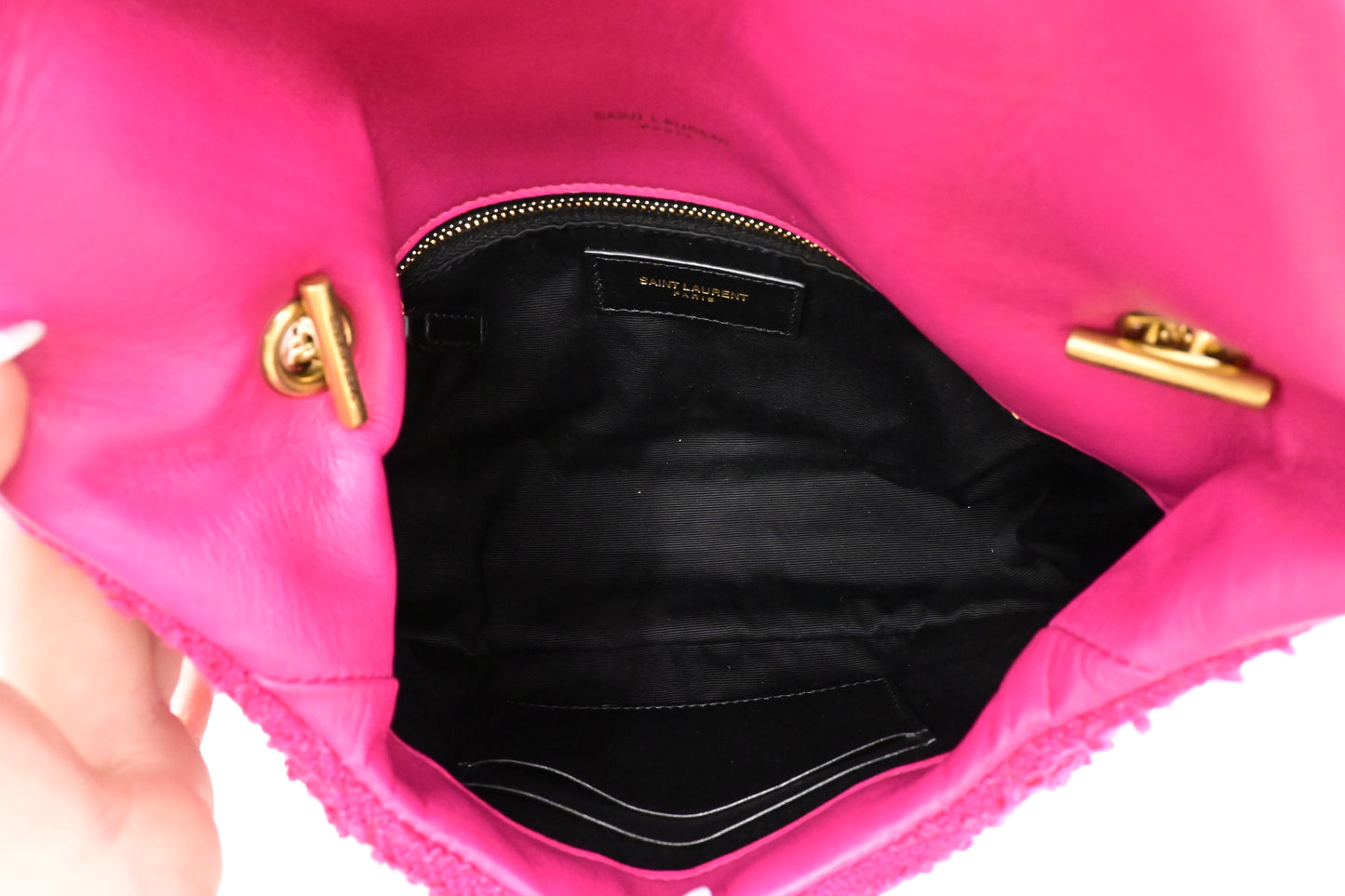 YSL Saint Laurent Mini Loulou in Pink Tweed