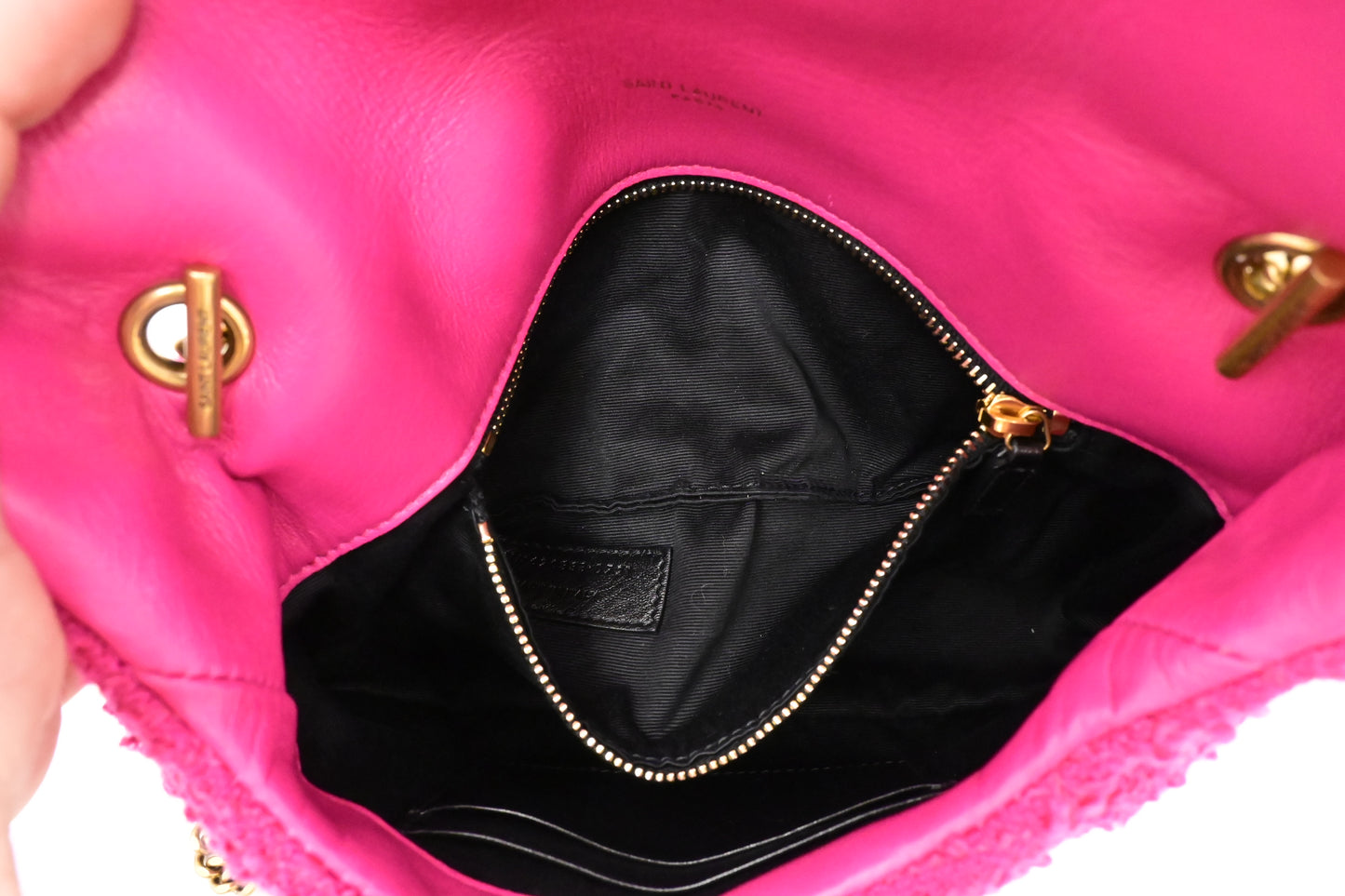 YSL Saint Laurent Mini Loulou in Pink Tweed