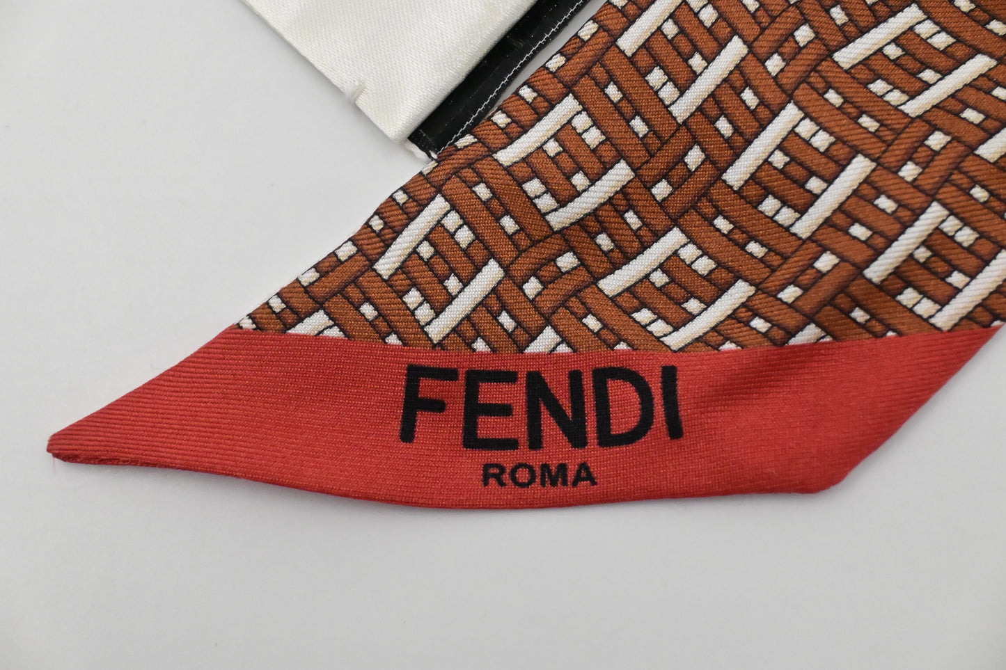 Fendi Twilly in White, Blue and Orange Silk