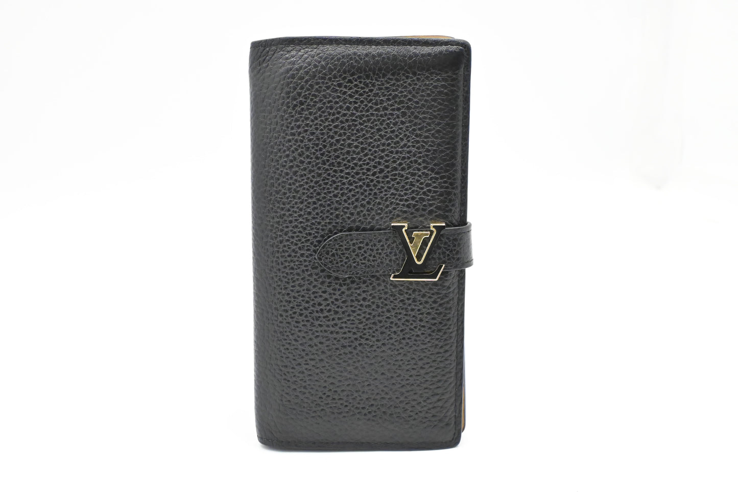 Louis Vuitton Vertical Wallet in Black Tarillon Leather