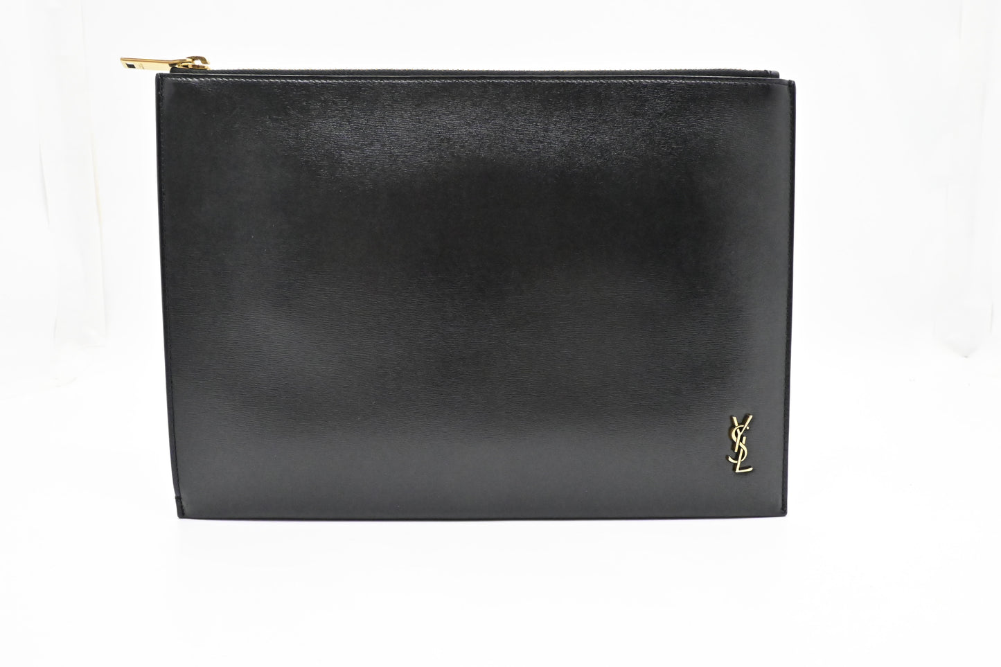 YSL Saint Laurent Monogram Clutch in Black Leather