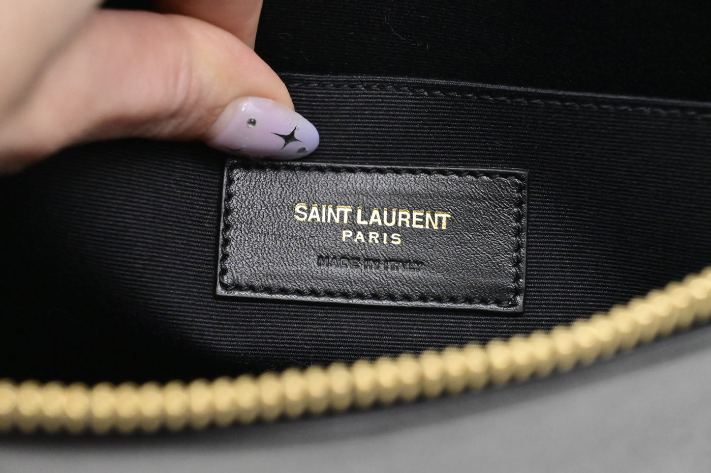 YSL Saint Laurent Monogram Clutch in Black Leather