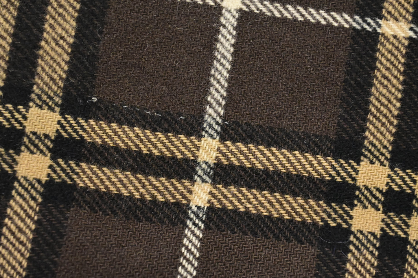 Burberry Scarf in Dark Brown Checked Merino Wool and Cashmere