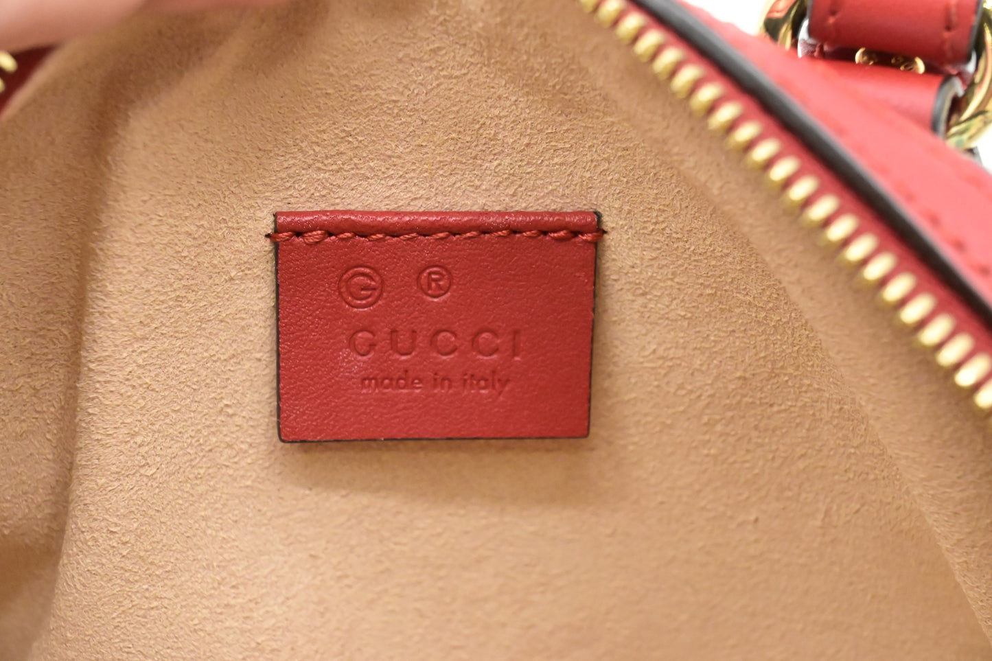 Gucci Mini Boston Bag in Blue Blooms GG Canvas & Red Leather