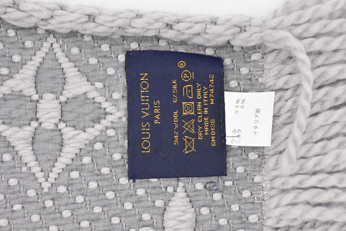 Louis Vuitton Logomania Scarf in Purple Wool and Silk