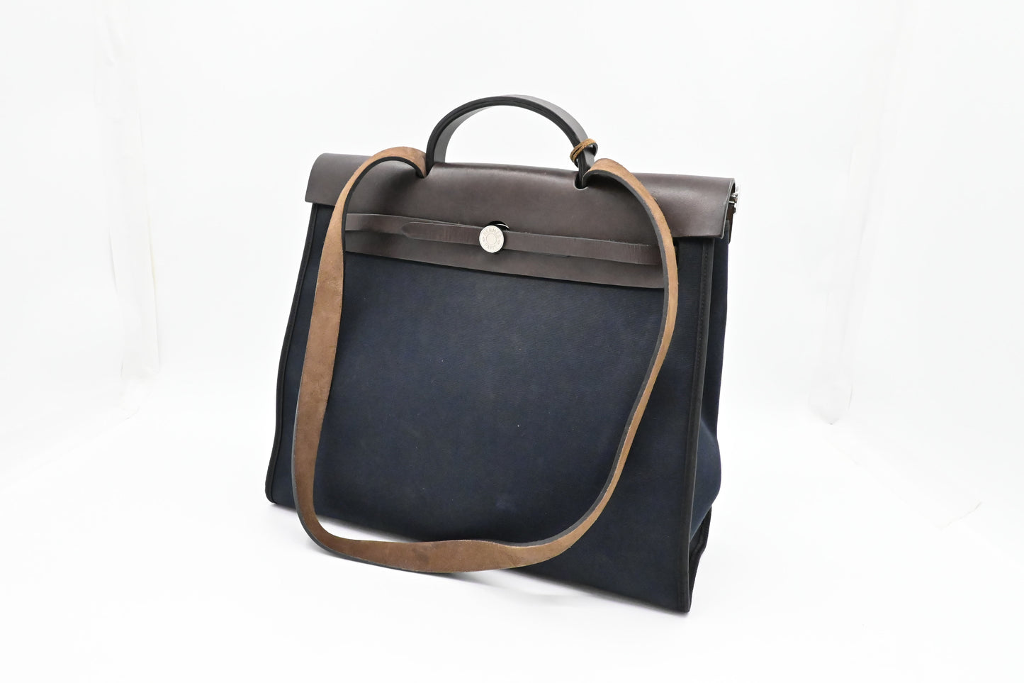 Hermes Herbag Zip 36 in Black Canvas