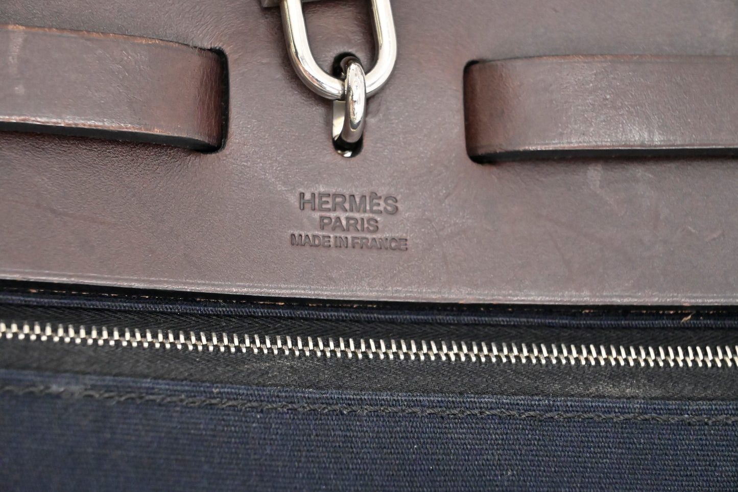 Hermes Herbag Zip 36 in Black Canvas