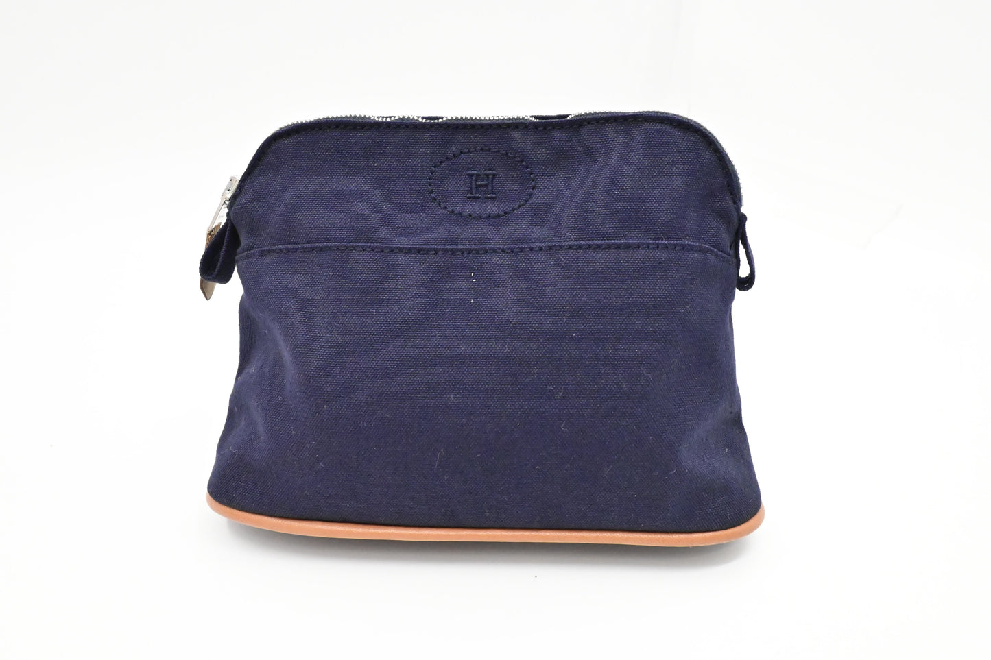 Hermes Mini Bolide Pouch in Navy Canvas