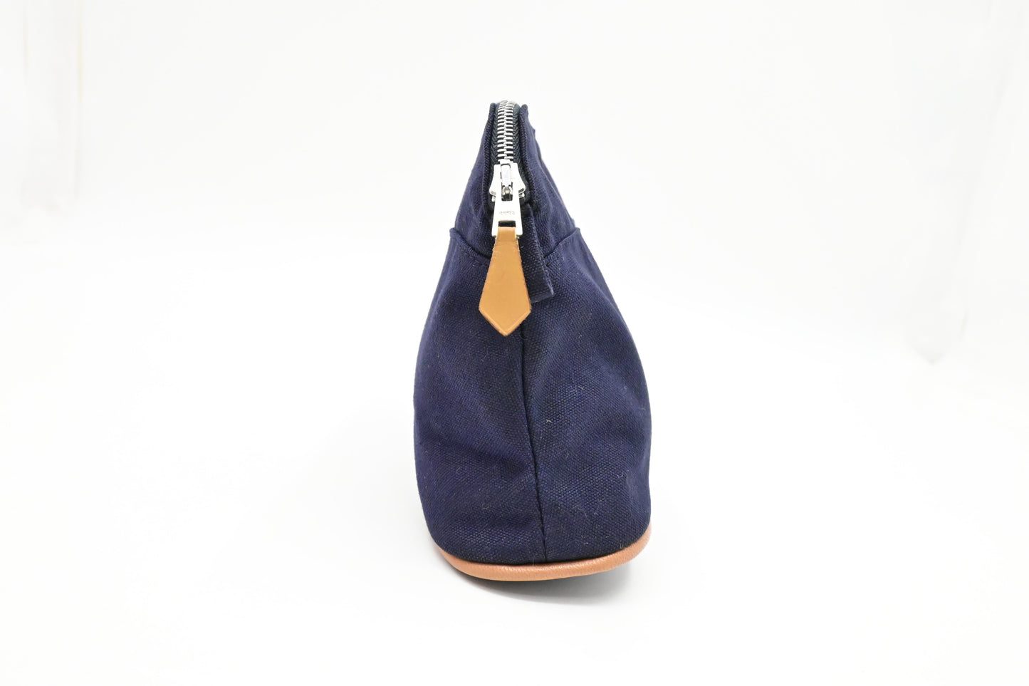 Hermes Mini Bolide Pouch in Navy Canvas