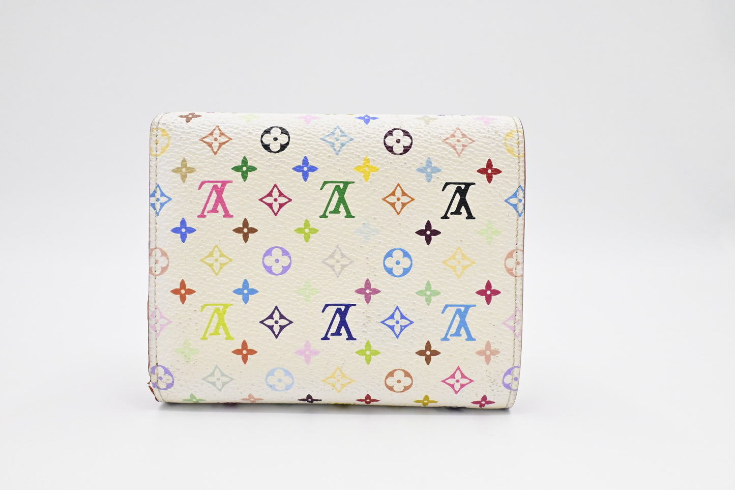 Louis Vuitton x Takashi Murakami Joy Wallet in White Multicolor Monogram Canvas