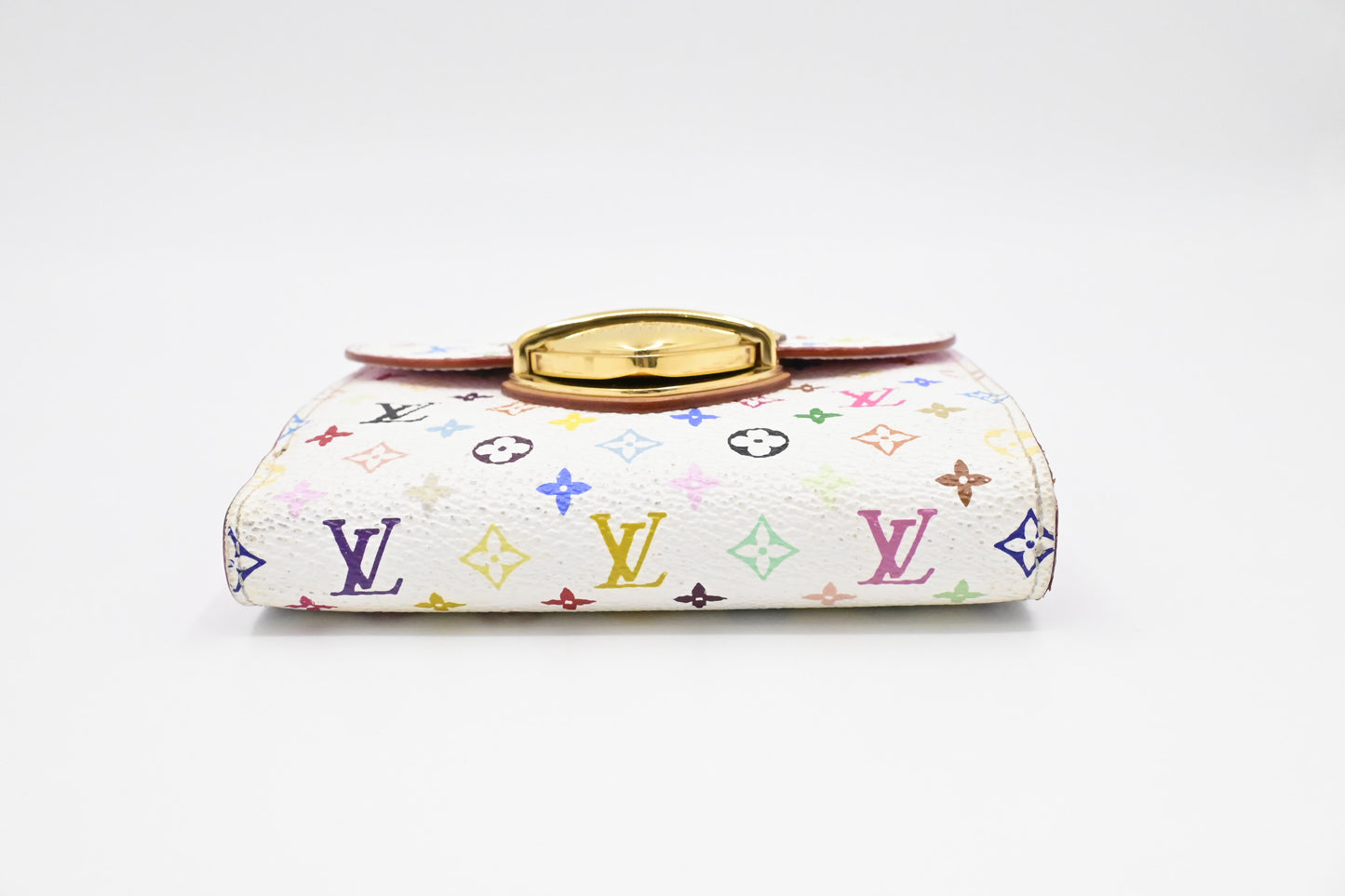 Louis Vuitton x Takashi Murakami Joy Wallet in White Multicolor Monogram Canvas