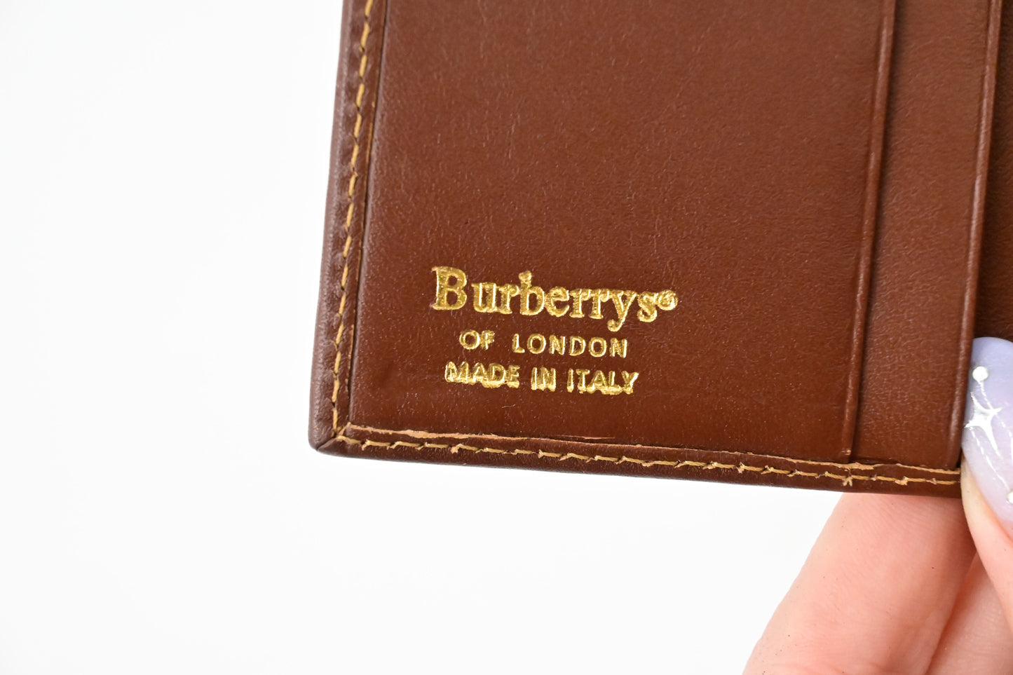 Burberry Compact Wallet in Beige Check Coated Canvas