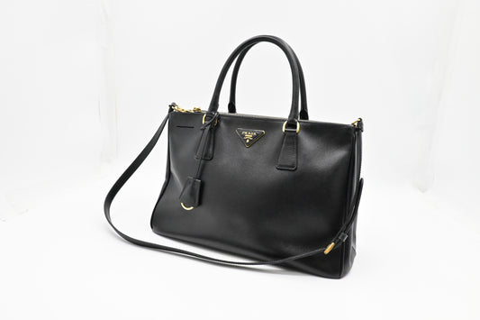 Prada Medium Galleria in Black Saffiano Leather