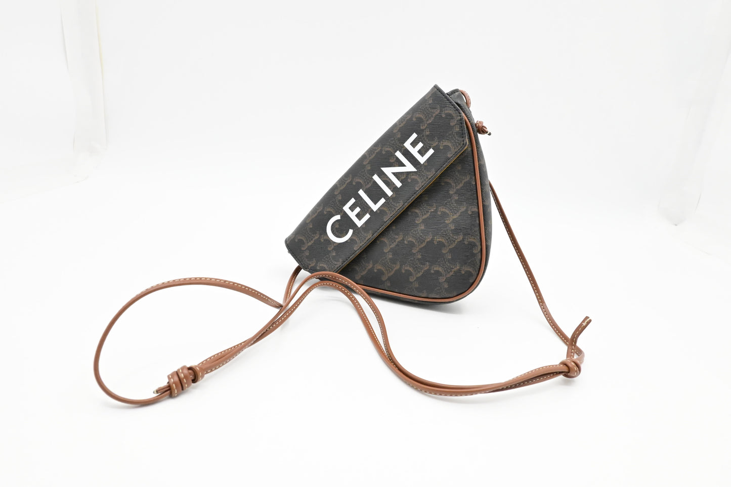 Celine Triangle Bag in Triomphe Canvas