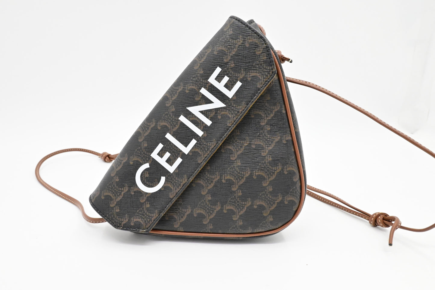 Celine Triangle Bag in Triomphe Canvas