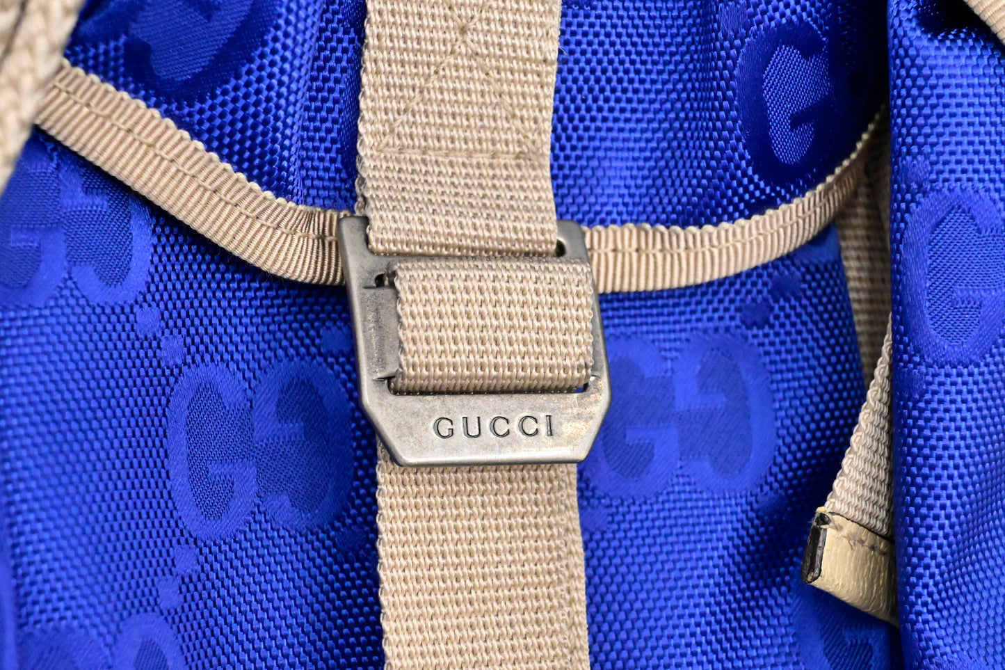 Gucci Off the Grid Backpack in Blue GG Econyl Nylon