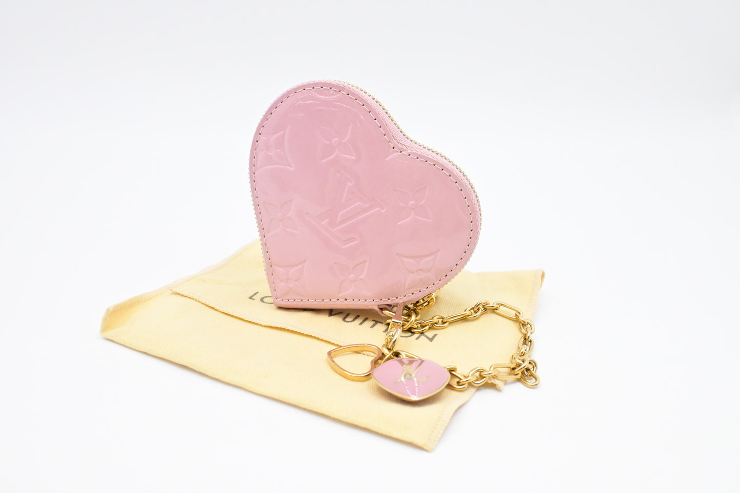 Louis Vuitton Heart Coin Case in Pink Vernis Leather