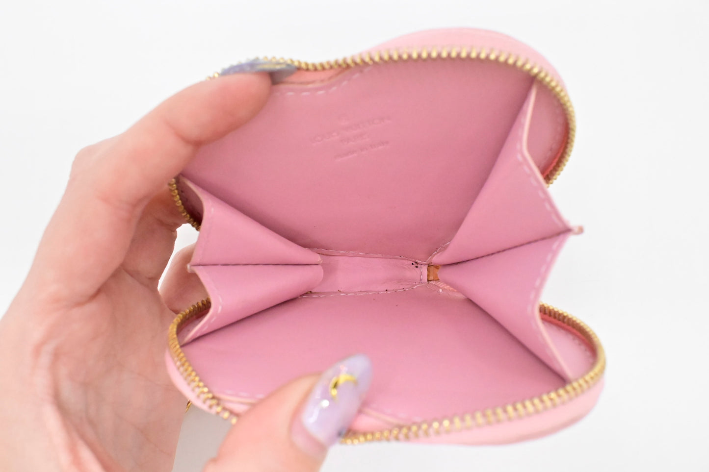 Louis Vuitton Heart Coin Case in Pink Vernis Leather