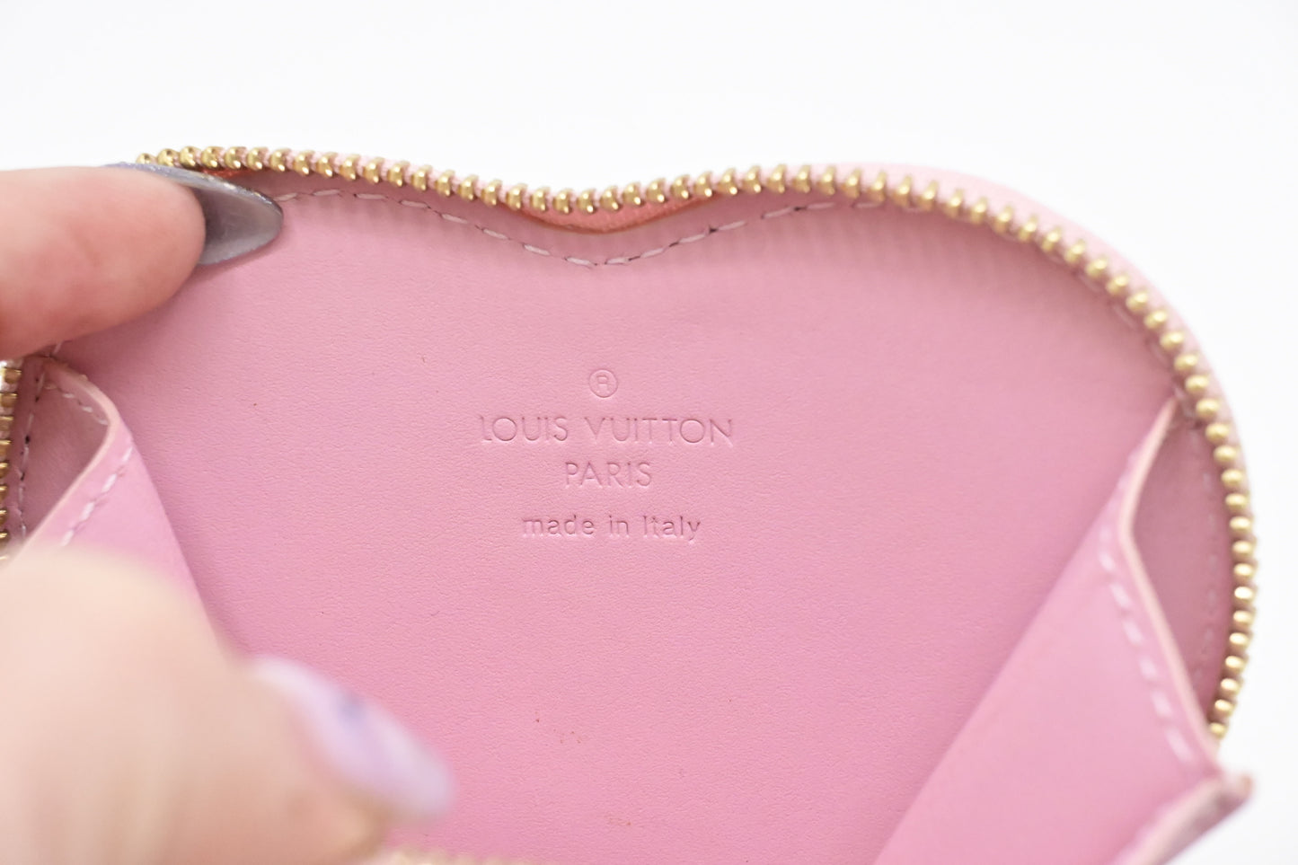 Louis Vuitton Heart Coin Case in Pink Vernis Leather