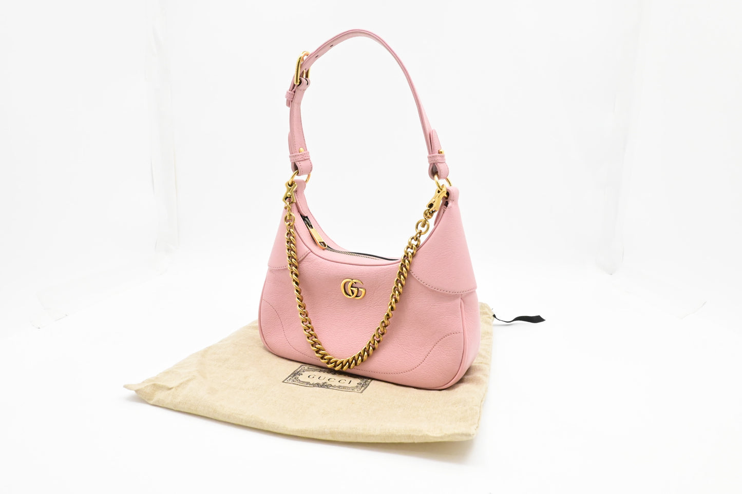 Gucci Small Aphrodite Shoulder Bag in Pink Leather