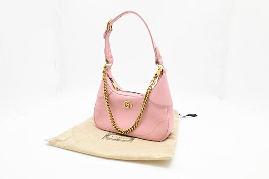 Gucci Small Aphrodite Shoulder Bag in Pink Leather