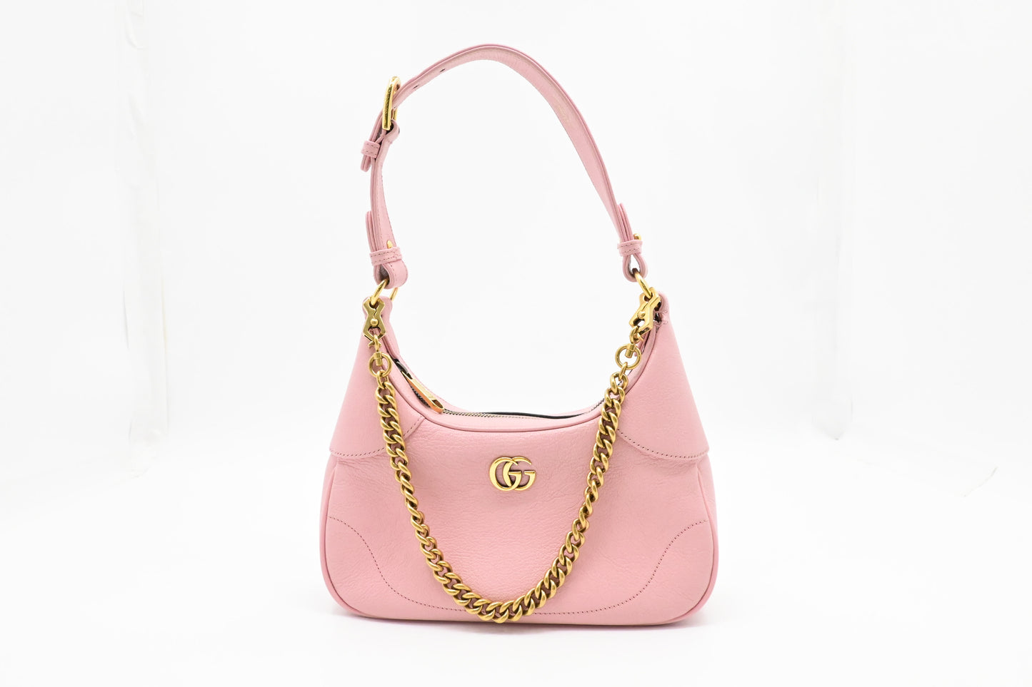 Gucci Small Aphrodite Shoulder Bag in Pink Leather