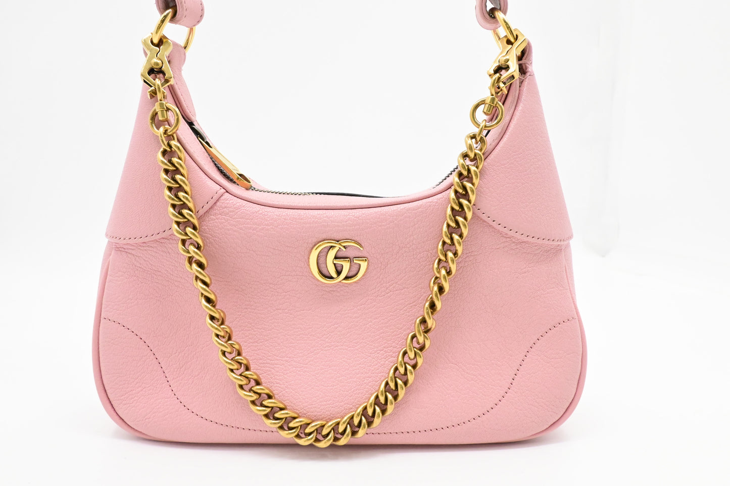 Gucci Small Aphrodite Shoulder Bag in Pink Leather