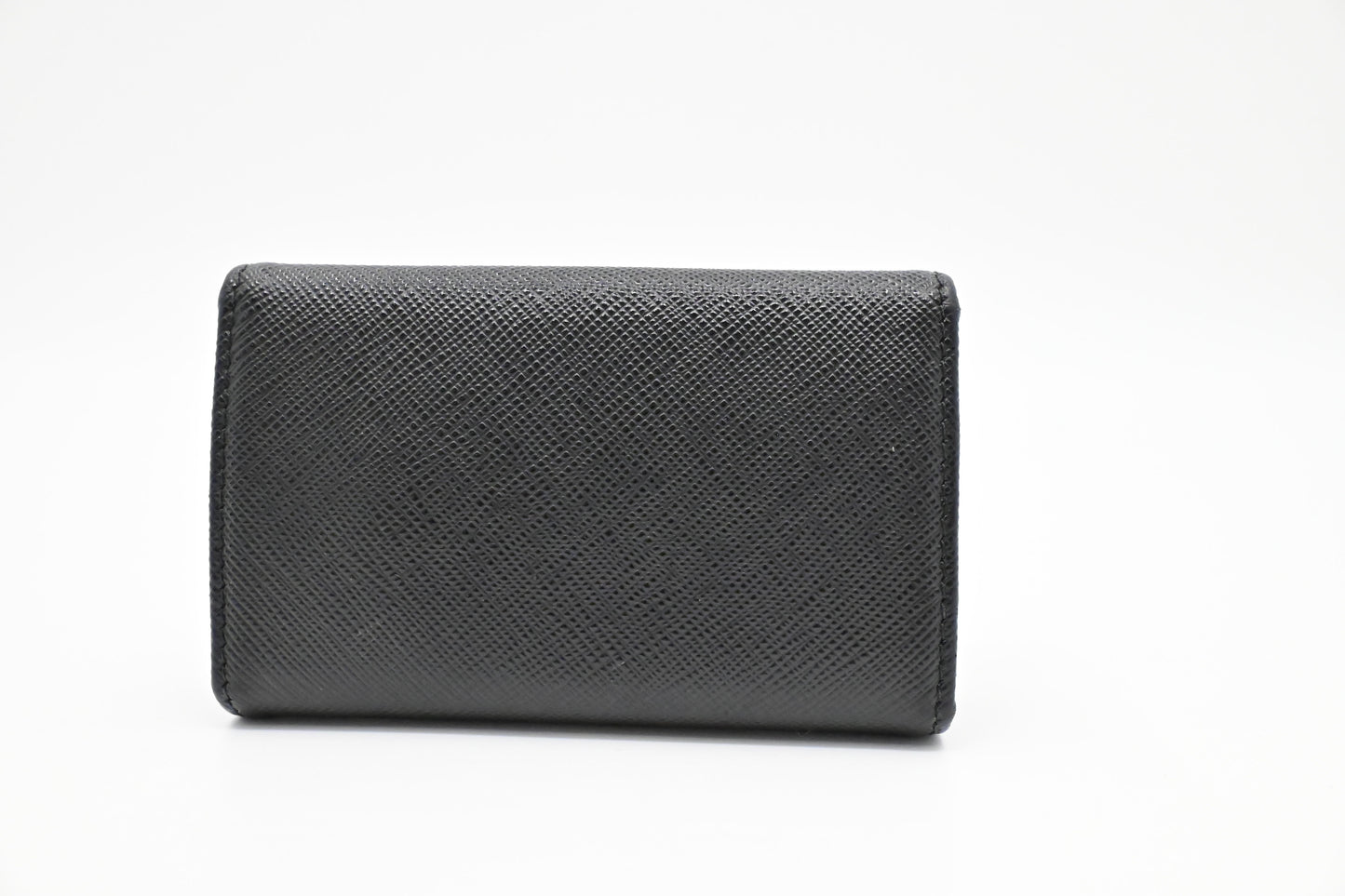 Prada Small 4 Key Case in Black Saffiano Leather