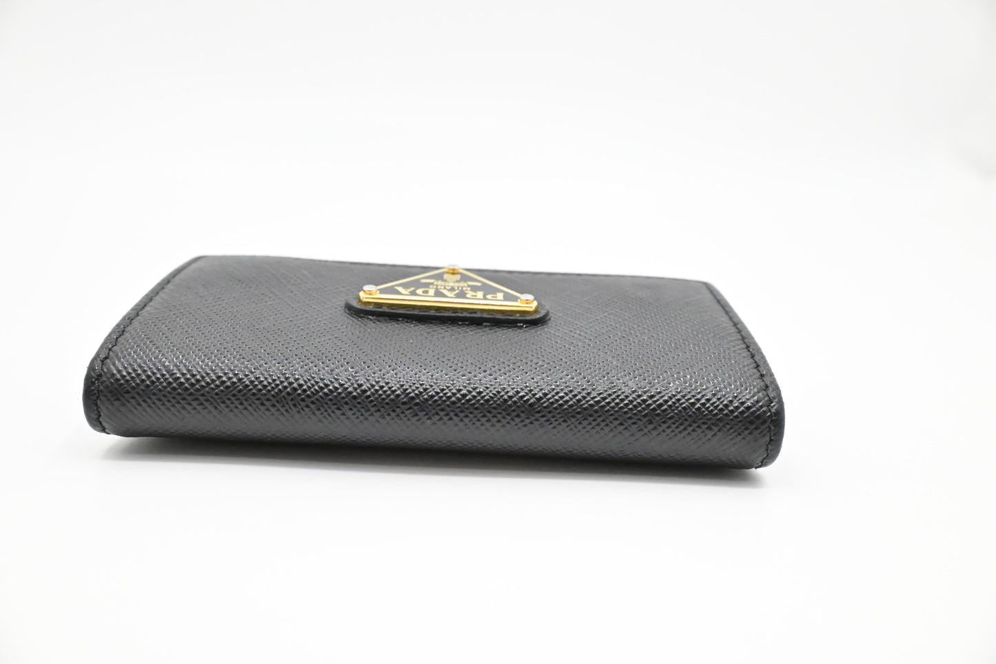 Prada Small 4 Key Case in Black Saffiano Leather