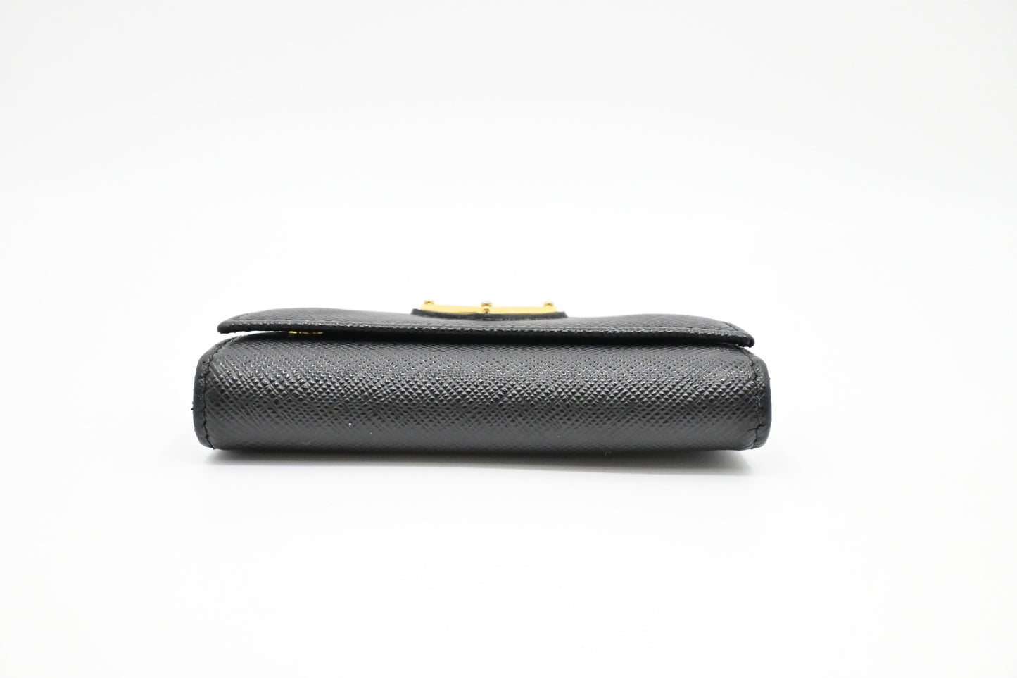 Prada Small 4 Key Case in Black Saffiano Leather