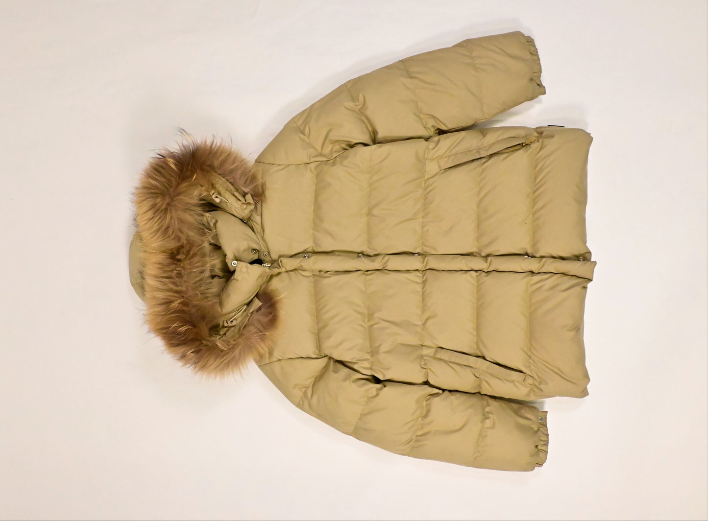 Moncler Beige Long Down Jacket