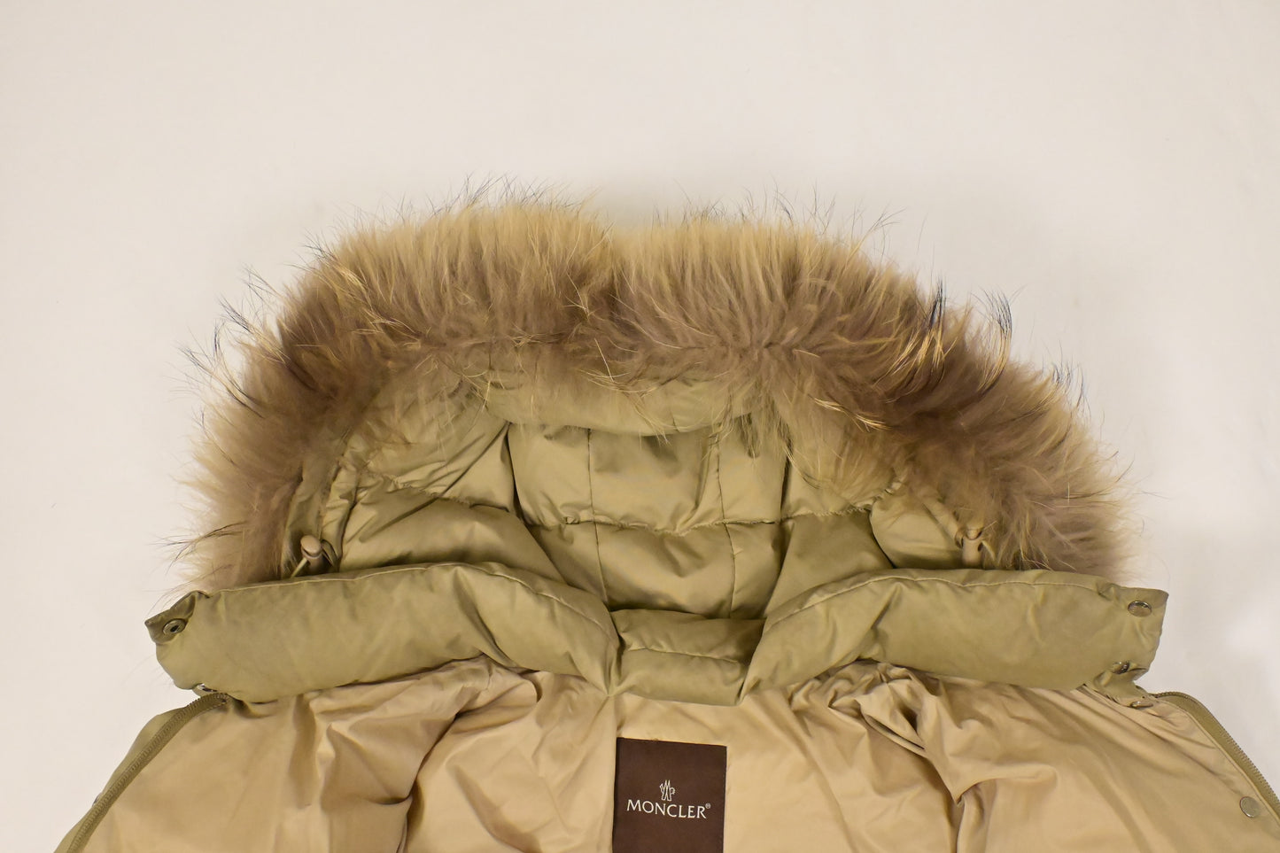 Moncler Beige Long Down Jacket