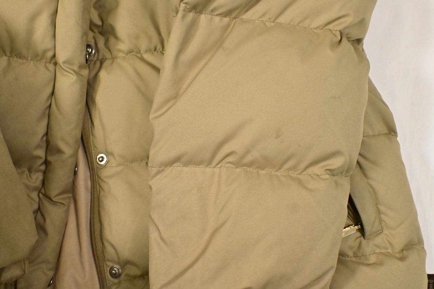 Moncler Beige Long Down Jacket