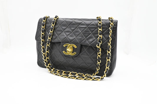 Chanel Maxi Flap in Black Mattelassé Leather