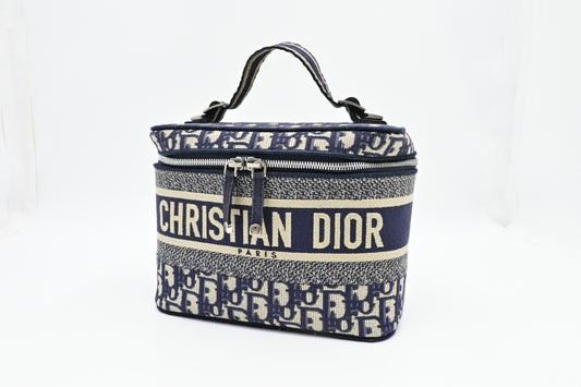 Dior DiorTravel Vanity Case in Blue Oblique Canvas