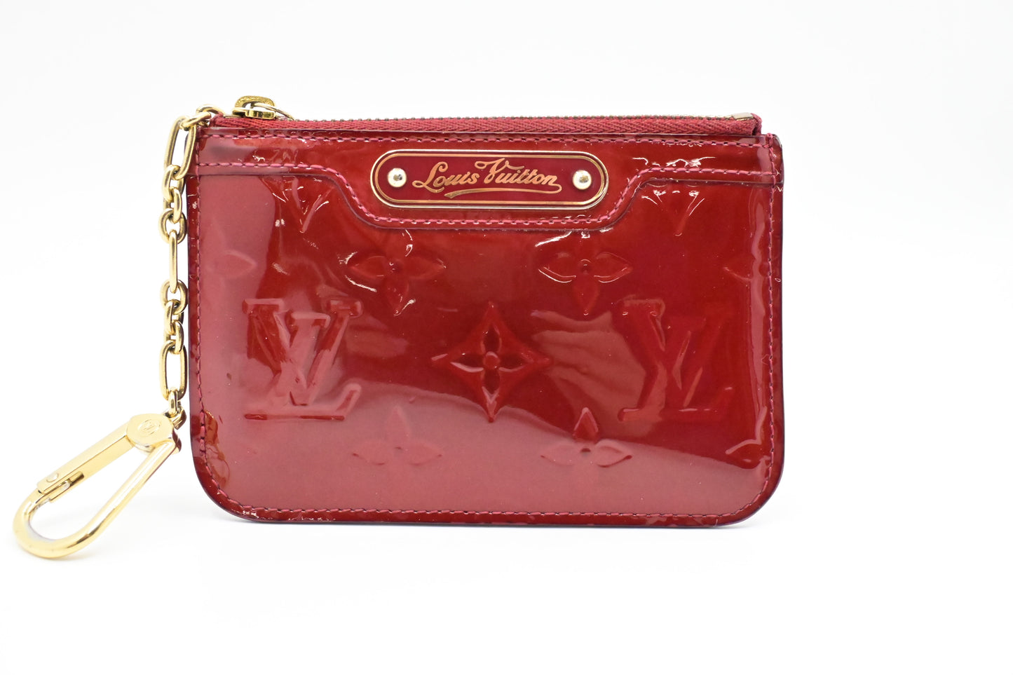 Louis Vuitton Pochette Cles in Red Vernis Leather