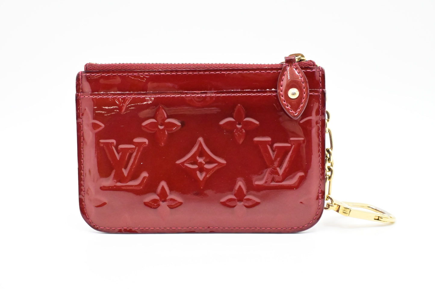 Louis Vuitton Pochette Cles in Red Vernis Leather