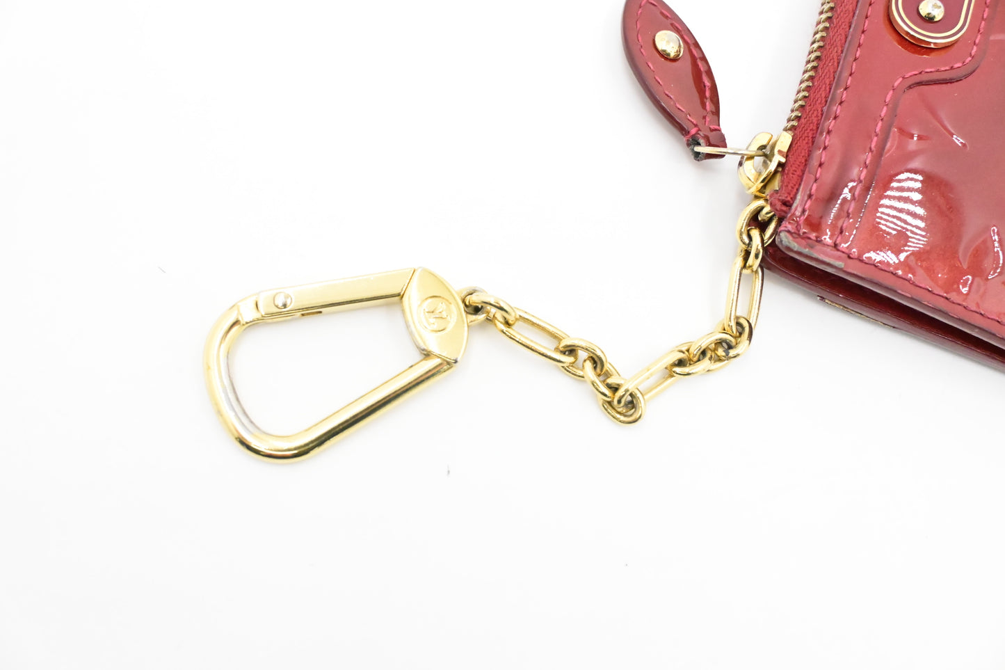 Louis Vuitton Pochette Cles in Red Vernis Leather