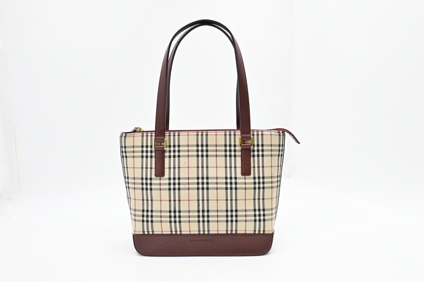 Burberry Shoulder Bag in Cream Checked Canvas