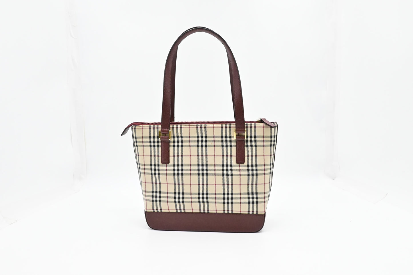 Burberry Shoulder Bag in Cream Checked Canvas