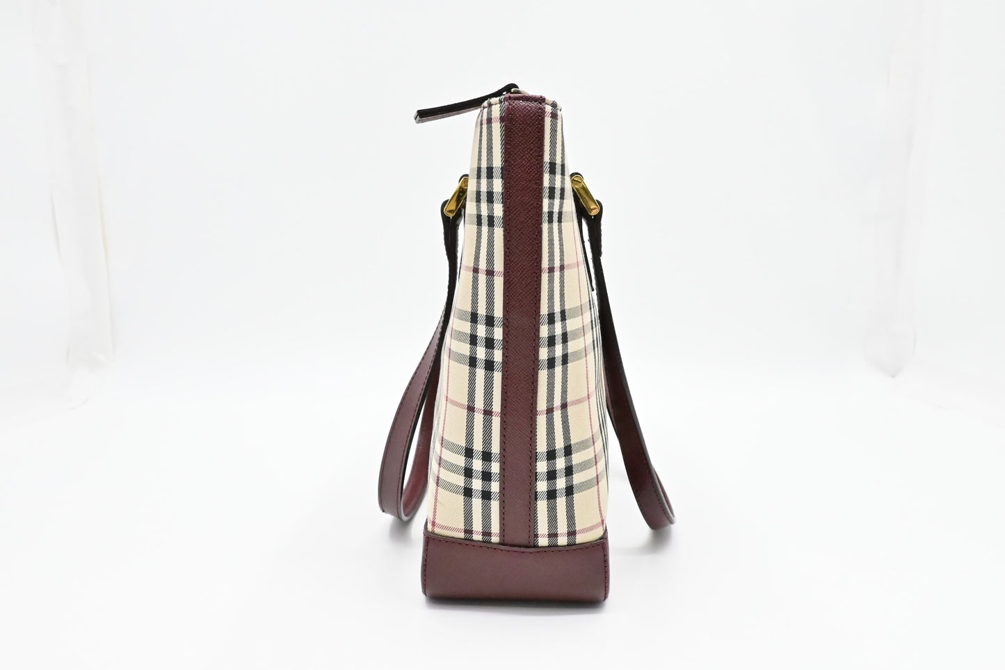 Burberry Shoulder Bag in Cream Checked Canvas